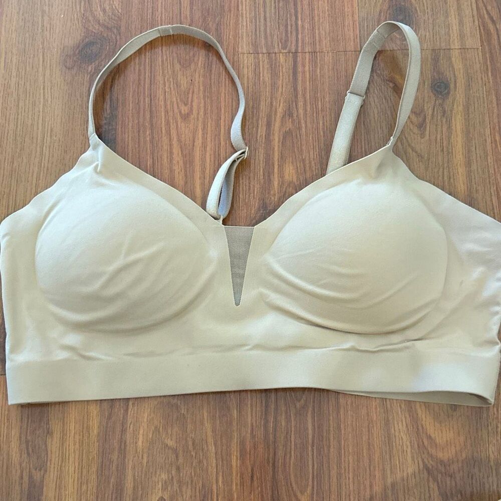 Soma Embliss mesh insert adjustable Bralett nude beige bralette size L